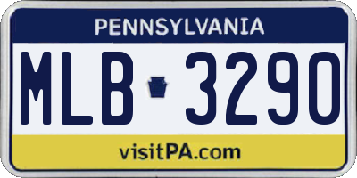 PA license plate MLB3290