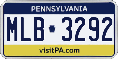 PA license plate MLB3292