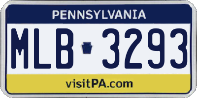 PA license plate MLB3293