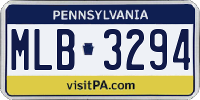 PA license plate MLB3294
