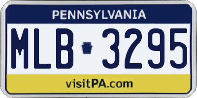 PA license plate MLB3295