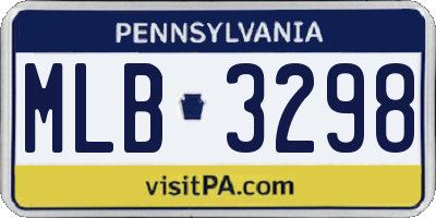 PA license plate MLB3298