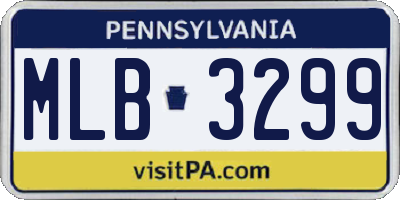 PA license plate MLB3299