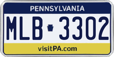 PA license plate MLB3302