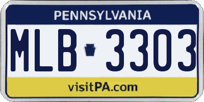 PA license plate MLB3303