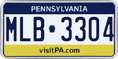 PA license plate MLB3304