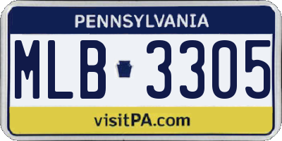PA license plate MLB3305