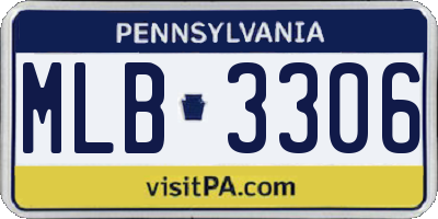 PA license plate MLB3306