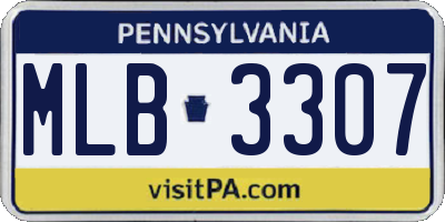 PA license plate MLB3307