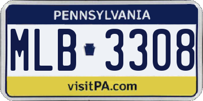 PA license plate MLB3308