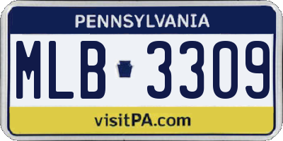 PA license plate MLB3309