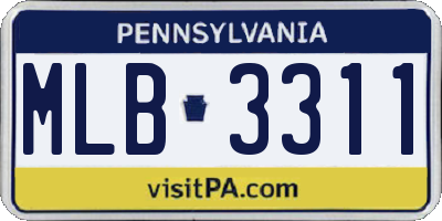 PA license plate MLB3311