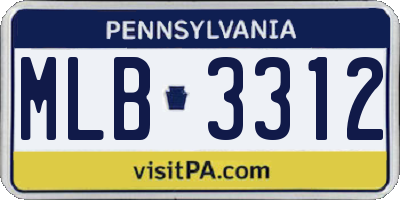 PA license plate MLB3312