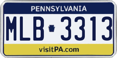 PA license plate MLB3313