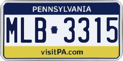 PA license plate MLB3315