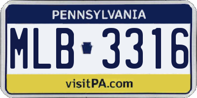 PA license plate MLB3316