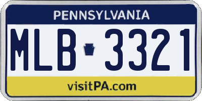 PA license plate MLB3321