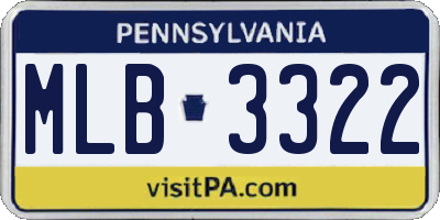 PA license plate MLB3322
