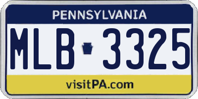 PA license plate MLB3325