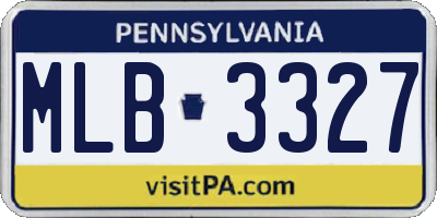 PA license plate MLB3327