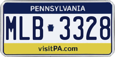PA license plate MLB3328
