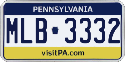 PA license plate MLB3332