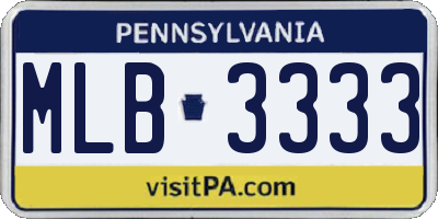 PA license plate MLB3333