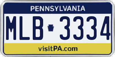 PA license plate MLB3334