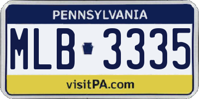 PA license plate MLB3335
