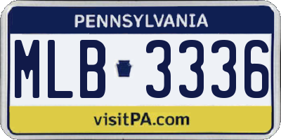 PA license plate MLB3336
