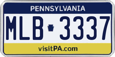 PA license plate MLB3337