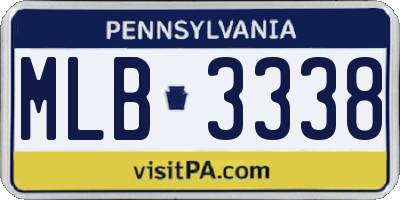 PA license plate MLB3338