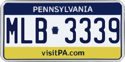 PA license plate MLB3339