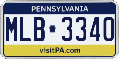 PA license plate MLB3340