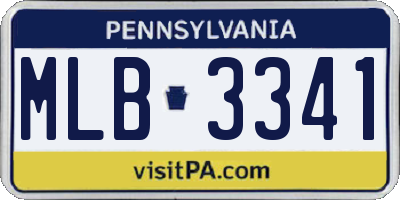 PA license plate MLB3341