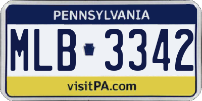 PA license plate MLB3342