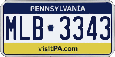PA license plate MLB3343