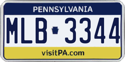 PA license plate MLB3344