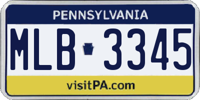 PA license plate MLB3345