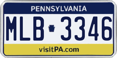 PA license plate MLB3346