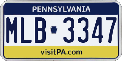 PA license plate MLB3347