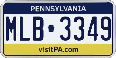 PA license plate MLB3349