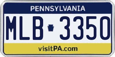 PA license plate MLB3350