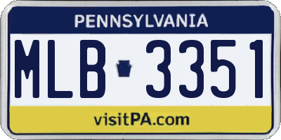 PA license plate MLB3351
