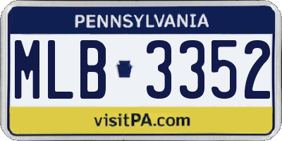 PA license plate MLB3352