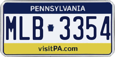PA license plate MLB3354