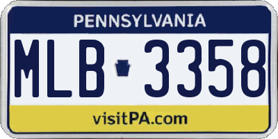 PA license plate MLB3358