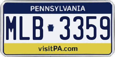 PA license plate MLB3359