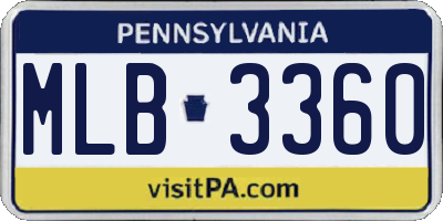 PA license plate MLB3360