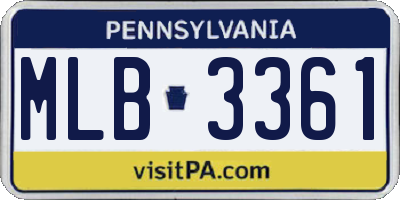 PA license plate MLB3361